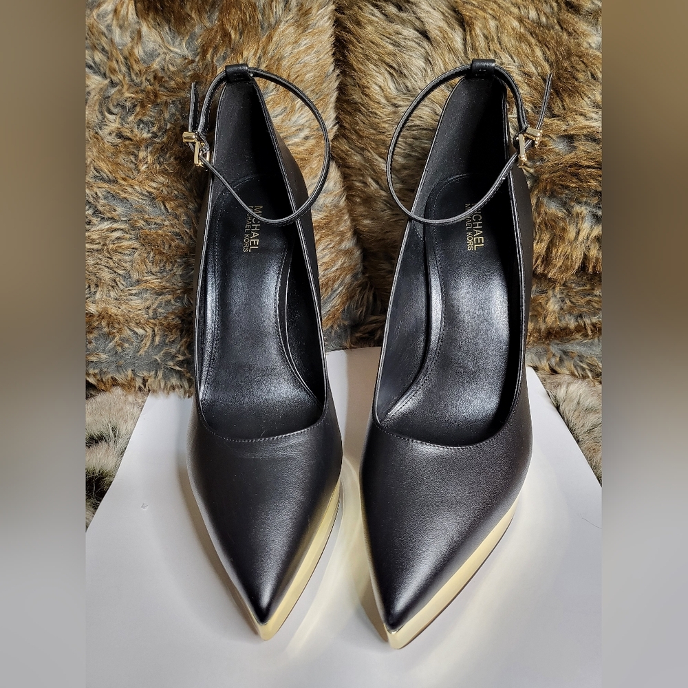 New Michael Kors Black Xenia Ankle Strap